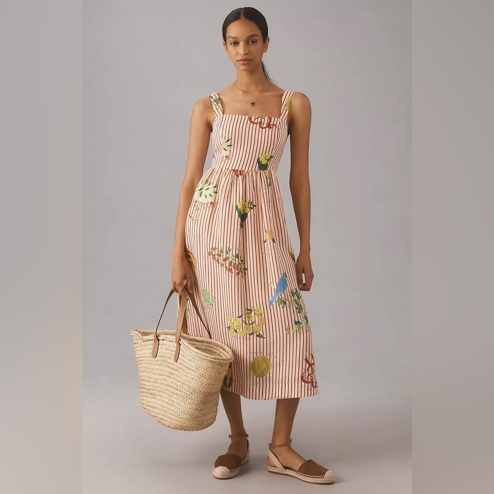 NEW RHODE Marla Linen Dress, Size 8